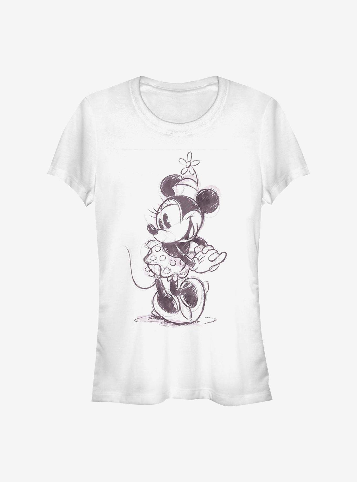 Disney Minnie Mouse Sketch Minnie Girls T-Shirt, WHITE, hi-res