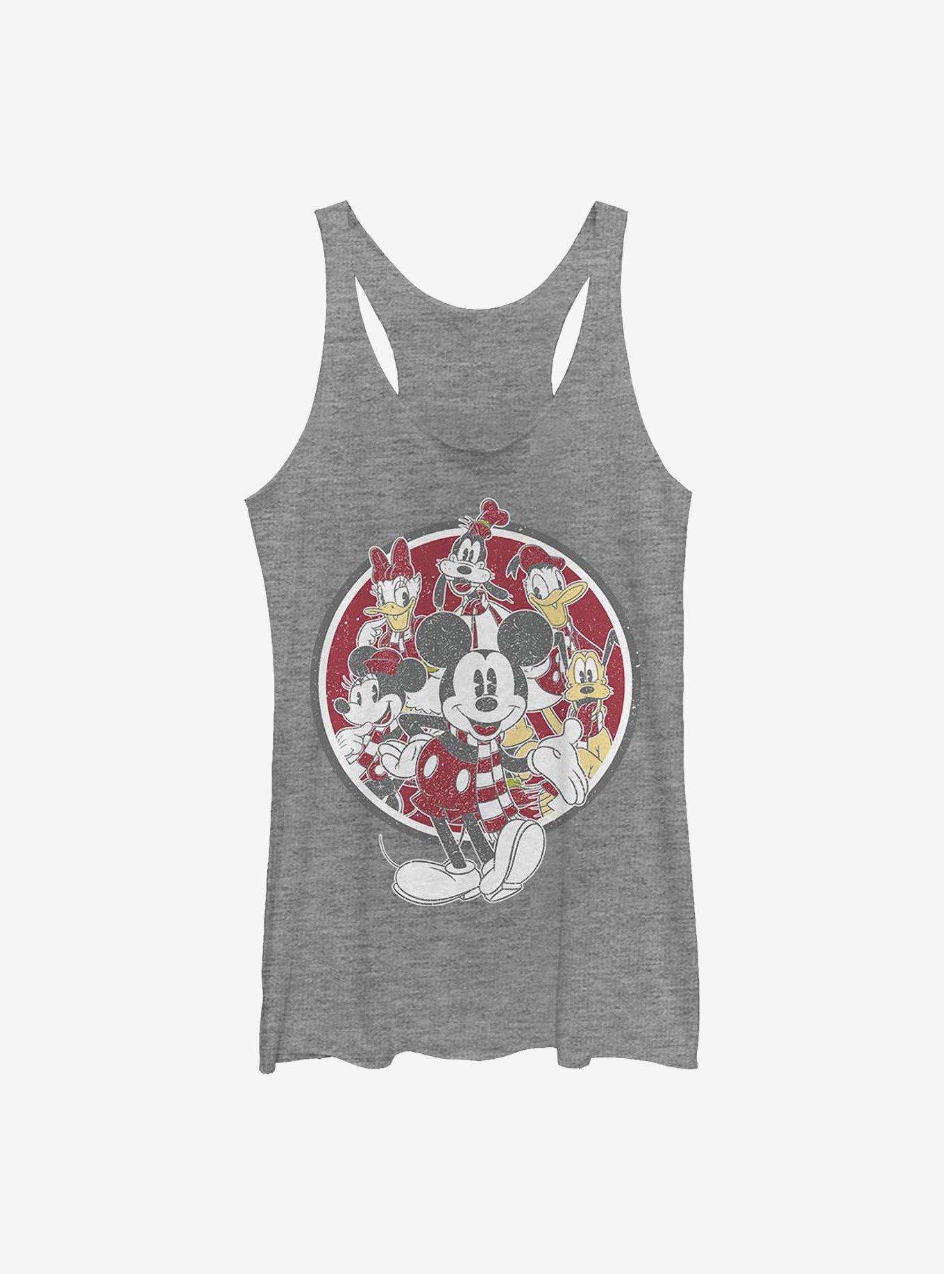 Disney Mickey Mouse & Friends Vintage Holiday Girls Tank Top - GREY