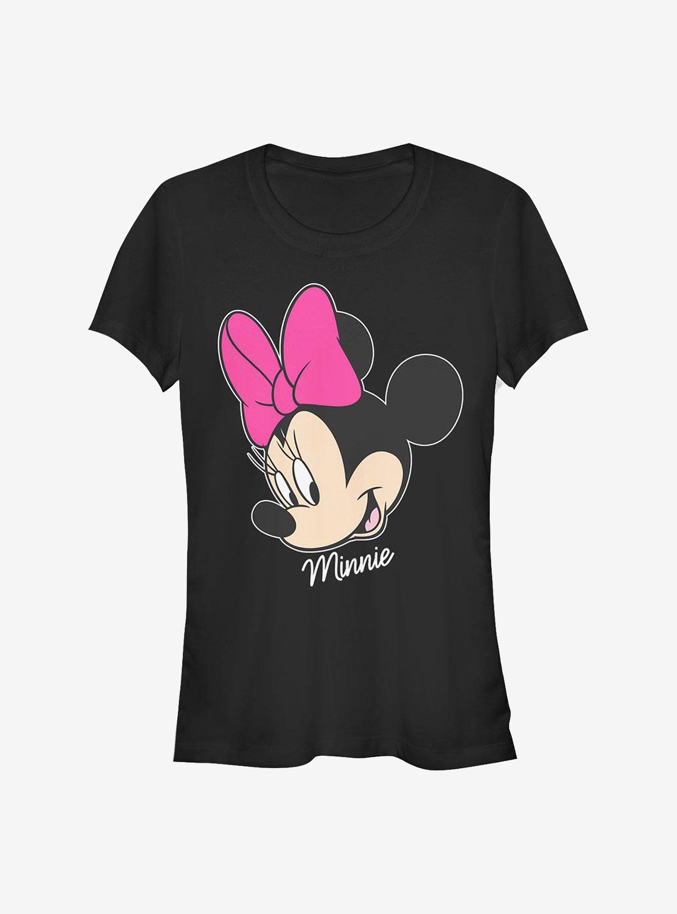 Disney Minnie Mouse Minnie Big Face Girls T-Shirt, BLACK, hi-res