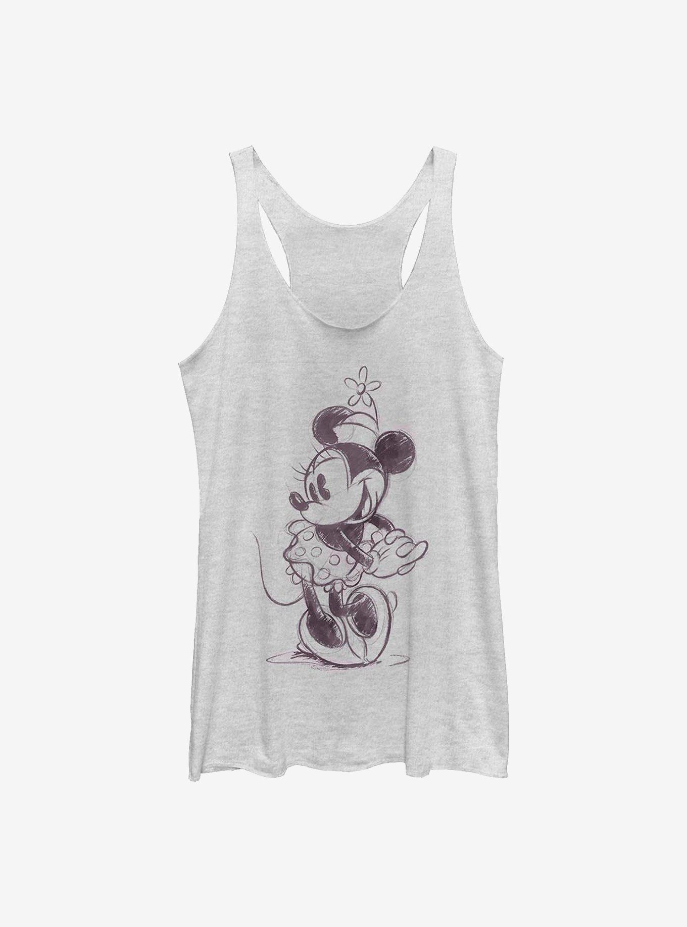 Disney Minnie Mouse Sketch Minnie Girls Tank, WHITE HTR, hi-res