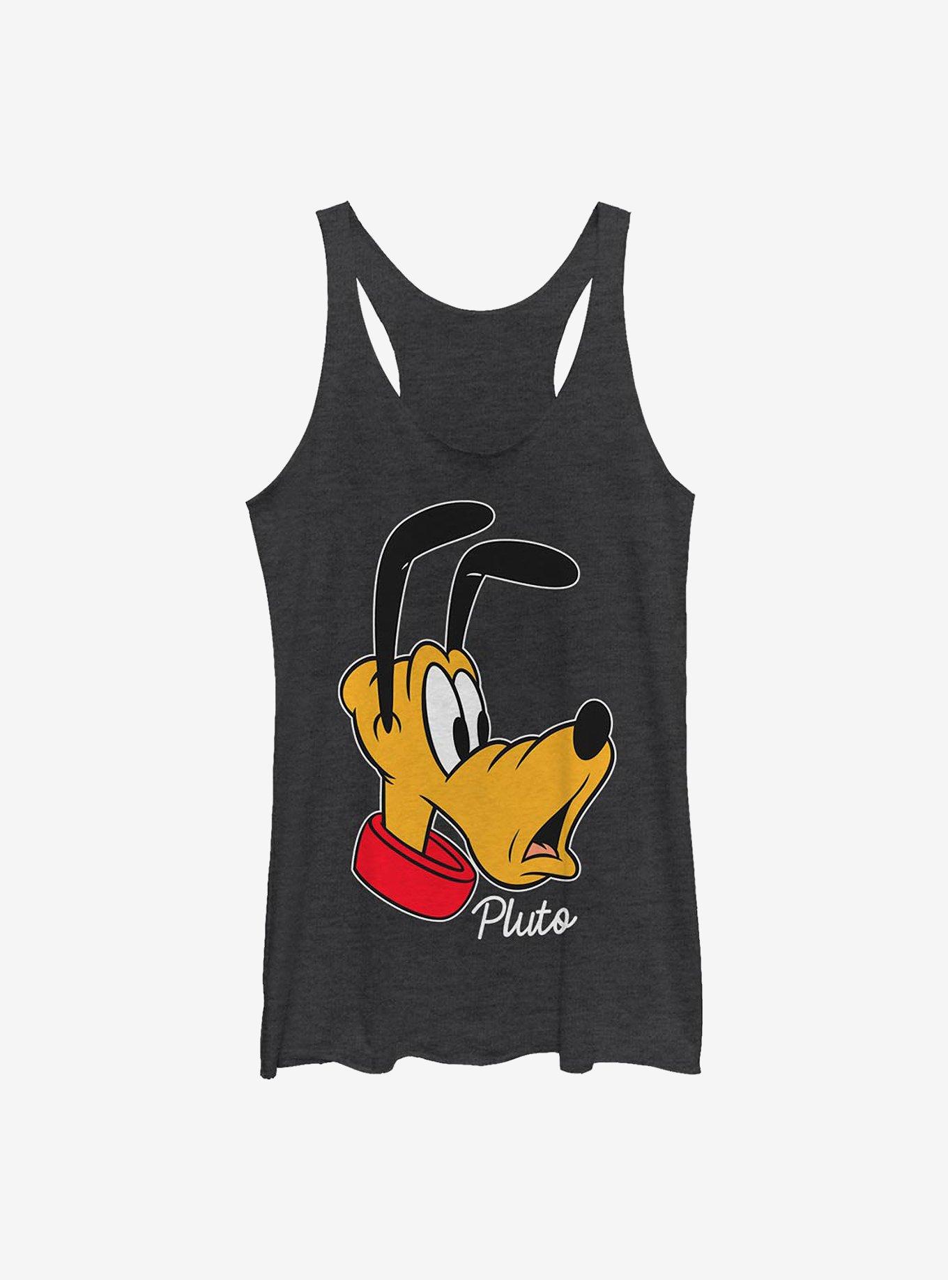 Disney Pluto Big Face Girls Tank, BLK HTR, hi-res