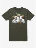 Star Wars The Mandalorian The Child with Flowers T-Shirt - BoxLunch Exclusive, OLIVE, hi-res