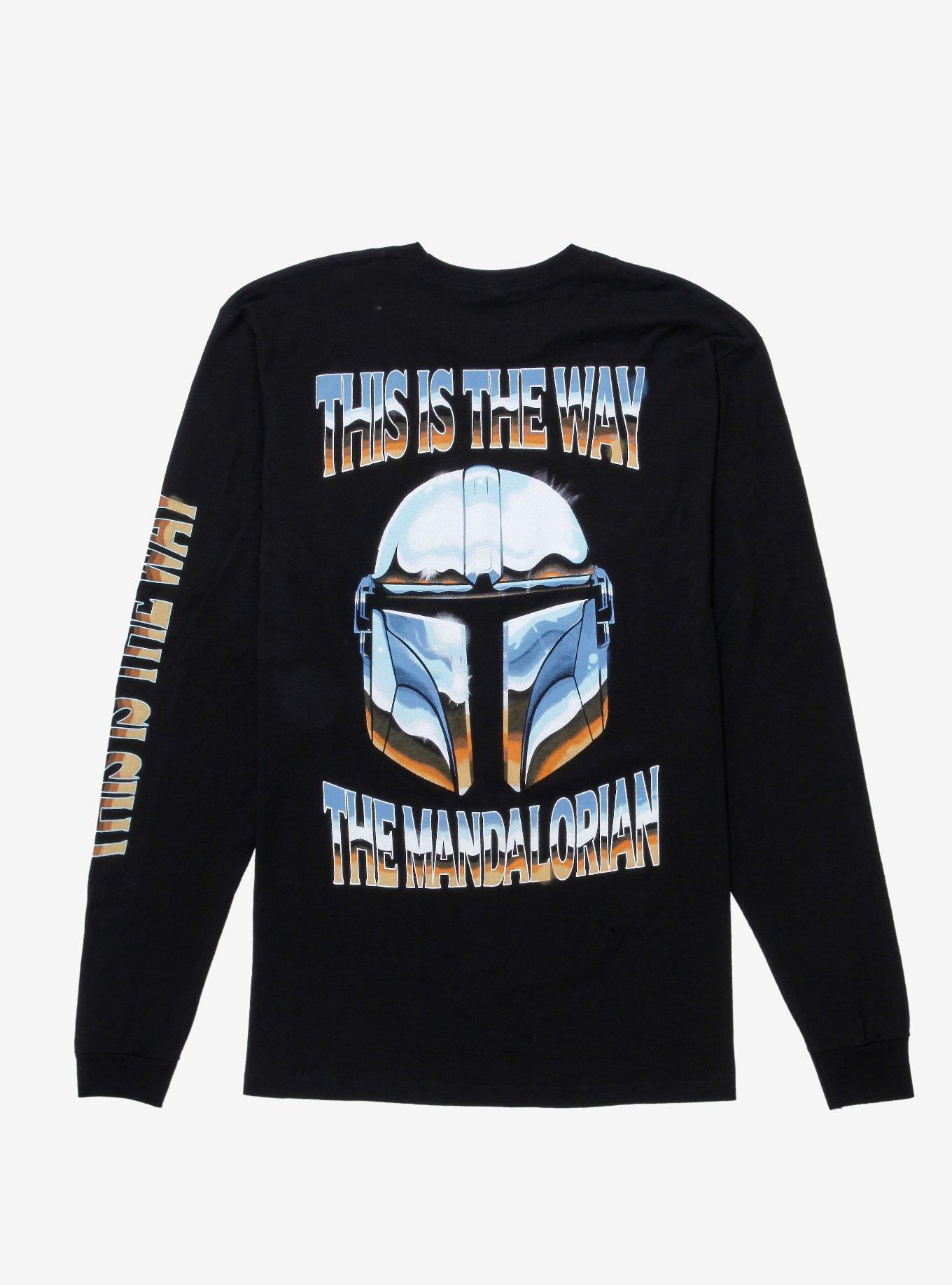 Star Wars The Mandalorian Chrome Long Sleeve T-Shirt - BoxLunch Exclusive, BLACK, hi-res