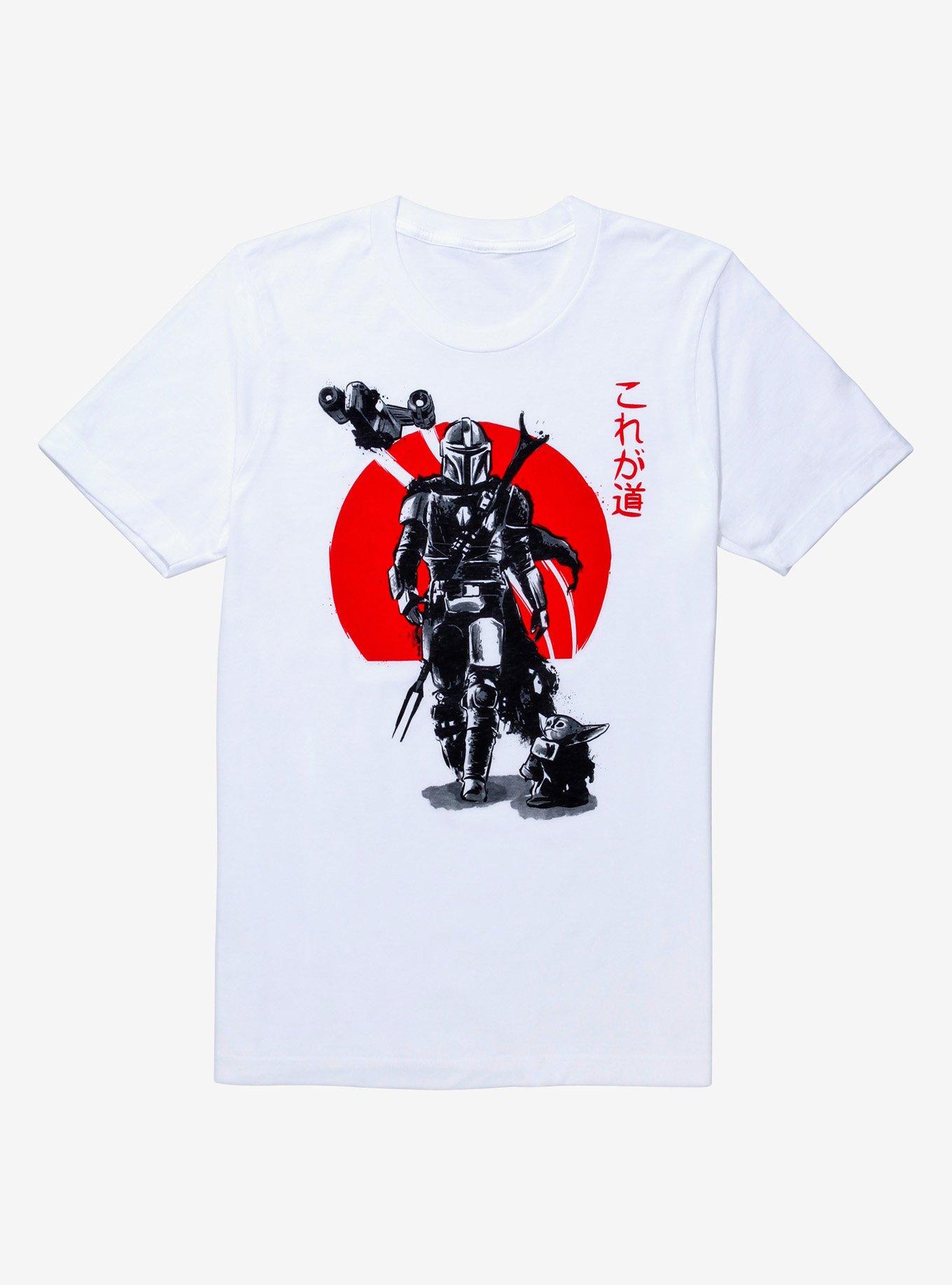 Star Wars The Mandalorian Mando & The Child Hiragana T-Shirt - BoxLunch Exclusive, WHITE, hi-res