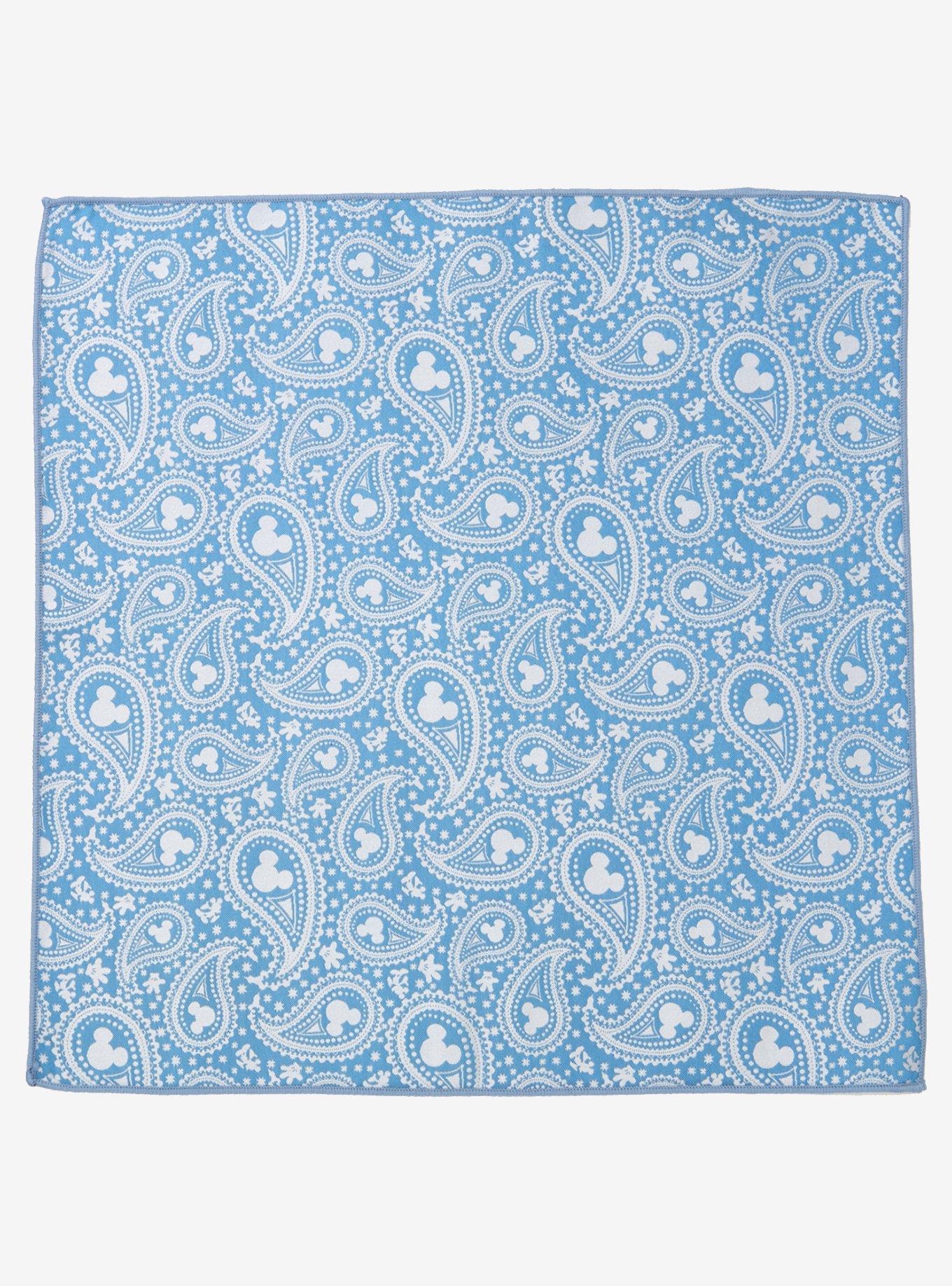 Disney Mickey Mouse Paisley Teal Pocket Square, , hi-res