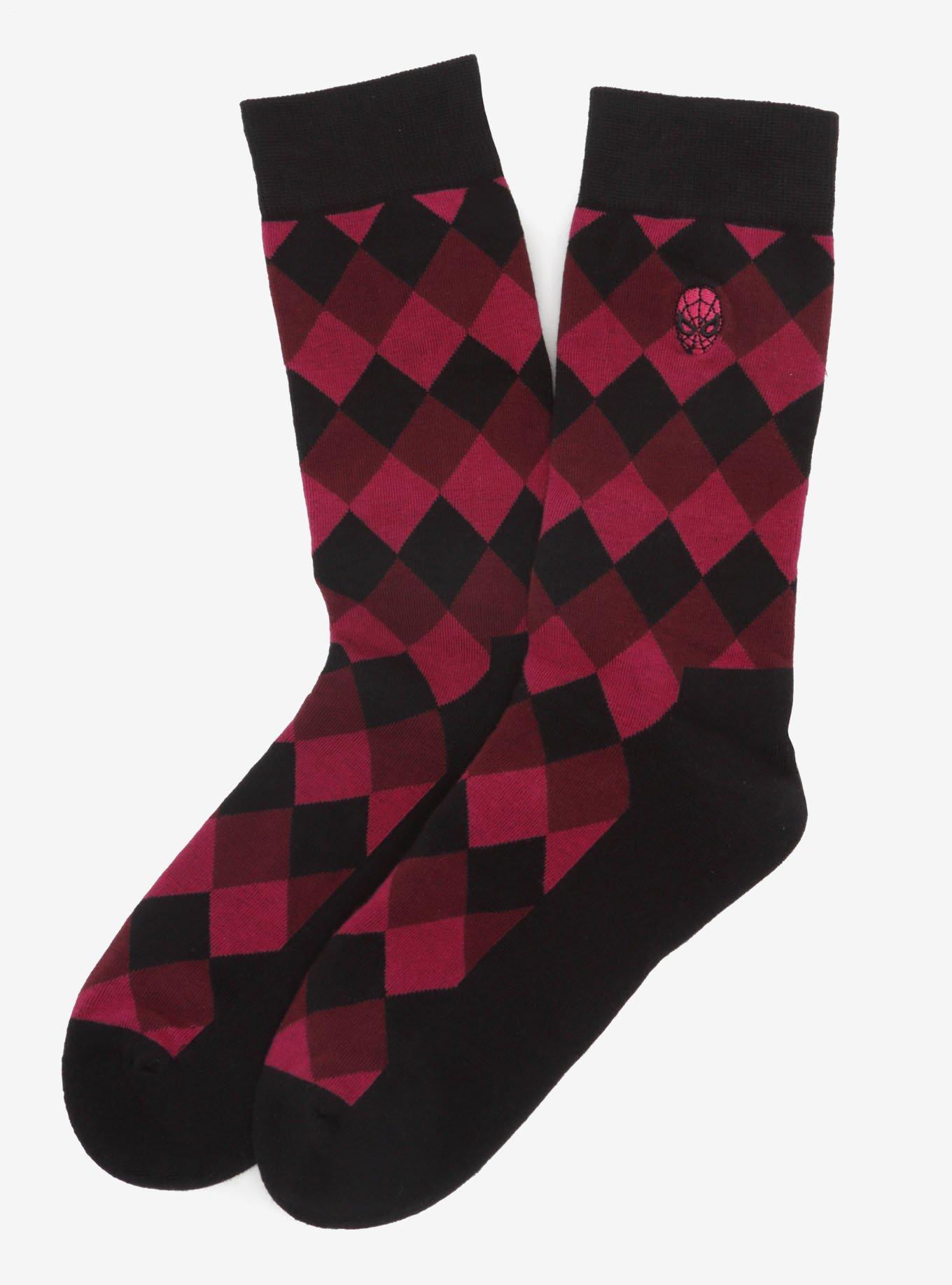 Marvel Spider-Man Argyle Red Socks, , hi-res