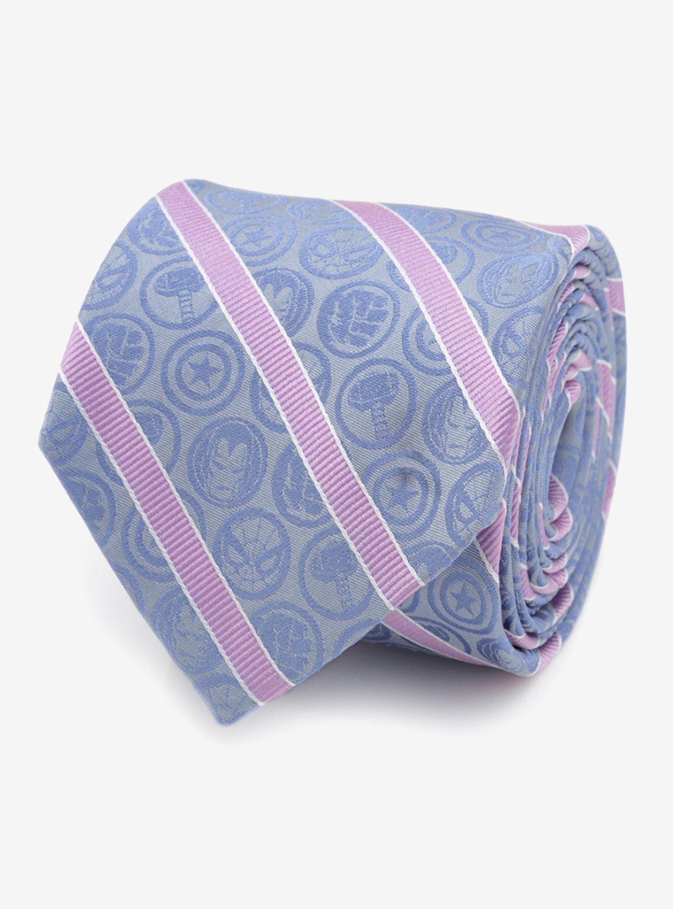 Marvel X-Men Blue and Pink Stripe Silk Tie