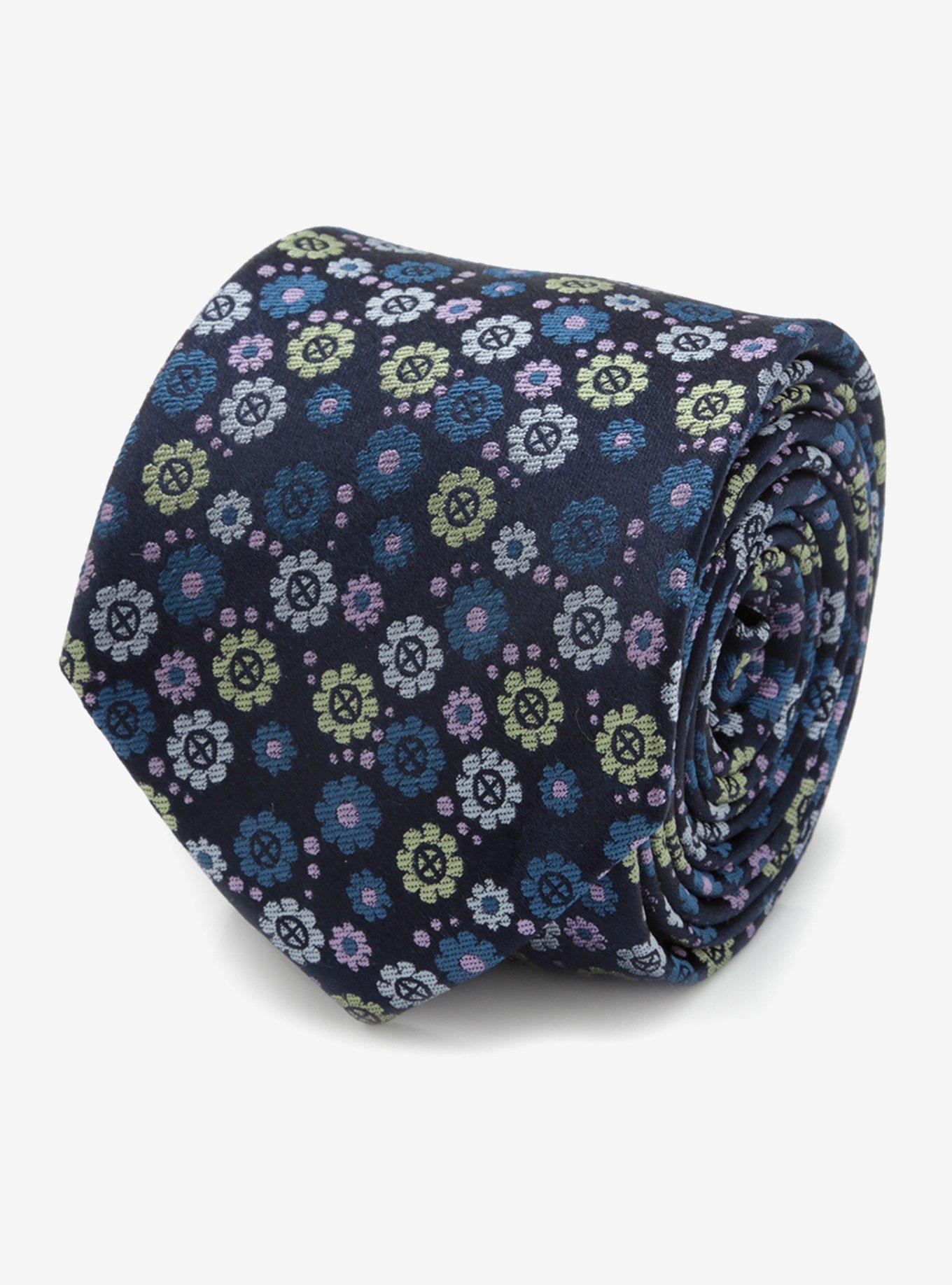 Marvel X-Men Floral Navy Tie, , hi-res