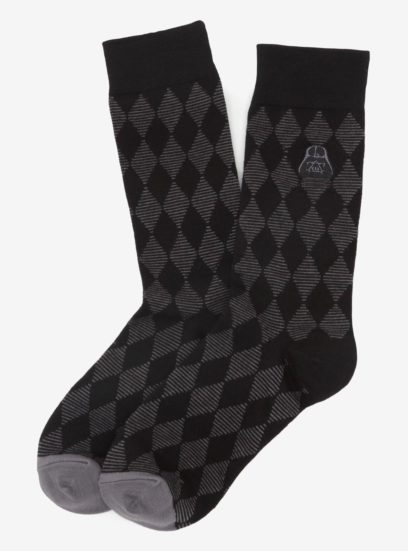 Star Wars Darth Vader Argyle Black Socks, , hi-res