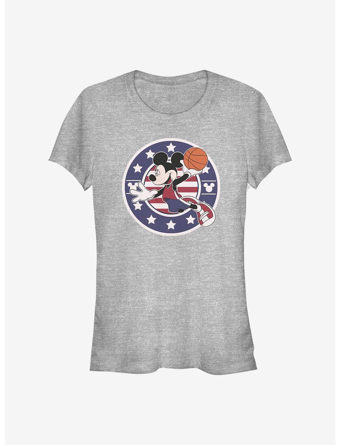 Disney Mickey Mouse Basketball Americana Girls T-Shirt, ATH HTR, hi-res