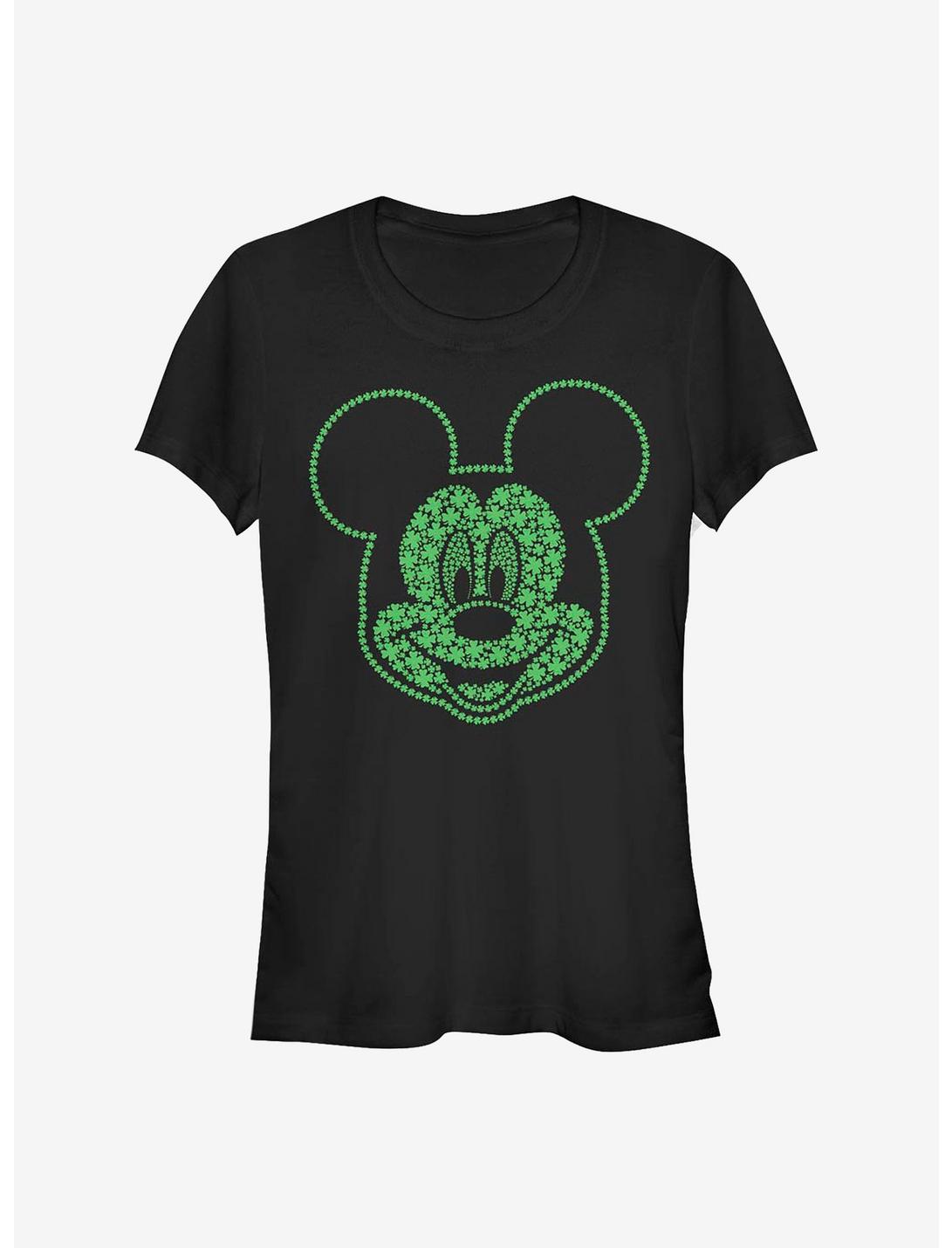Disney Mickey Mouse Micky Shamrocks Girls T-Shirt, BLACK, hi-res