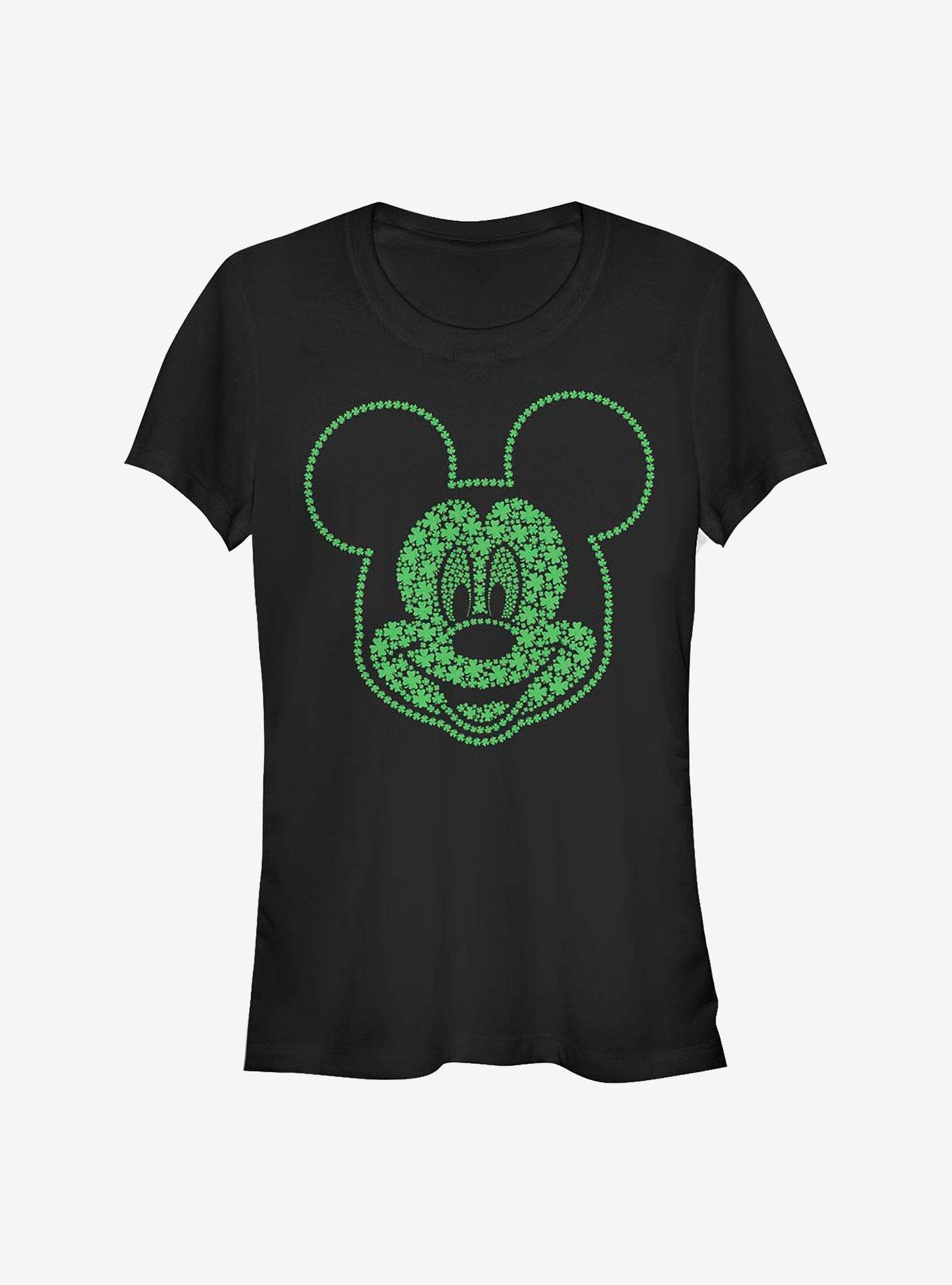 Disney Mickey Mouse Micky Shamrocks Girls T-Shirt, BLACK, hi-res