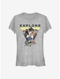 Disney Mickey Mouse Explore Mickey Travel Girls T-Shirt, ATH HTR, hi-res