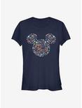 Disney Mickey Mouse Floral Ears Girls T-Shirt, NAVY, hi-res