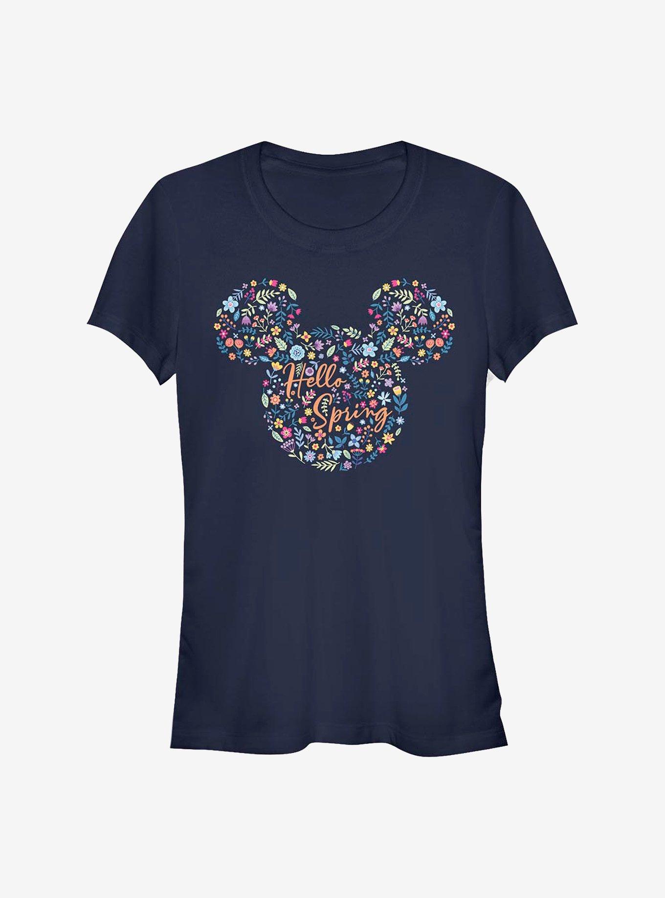 Disney Mickey Mouse Floral Ears Girls T-Shirt, NAVY, hi-res