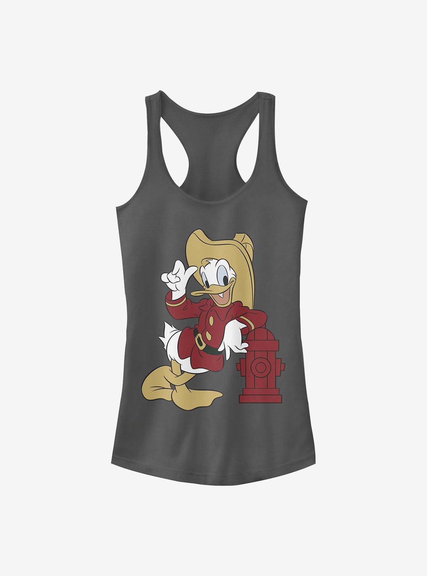 Disney Donald Duck Firefighting Donald Girls Tank, CHARCOAL, hi-res