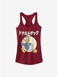 Disney Donald Duck Japanese Text Girls Tank, SCARLET, hi-res