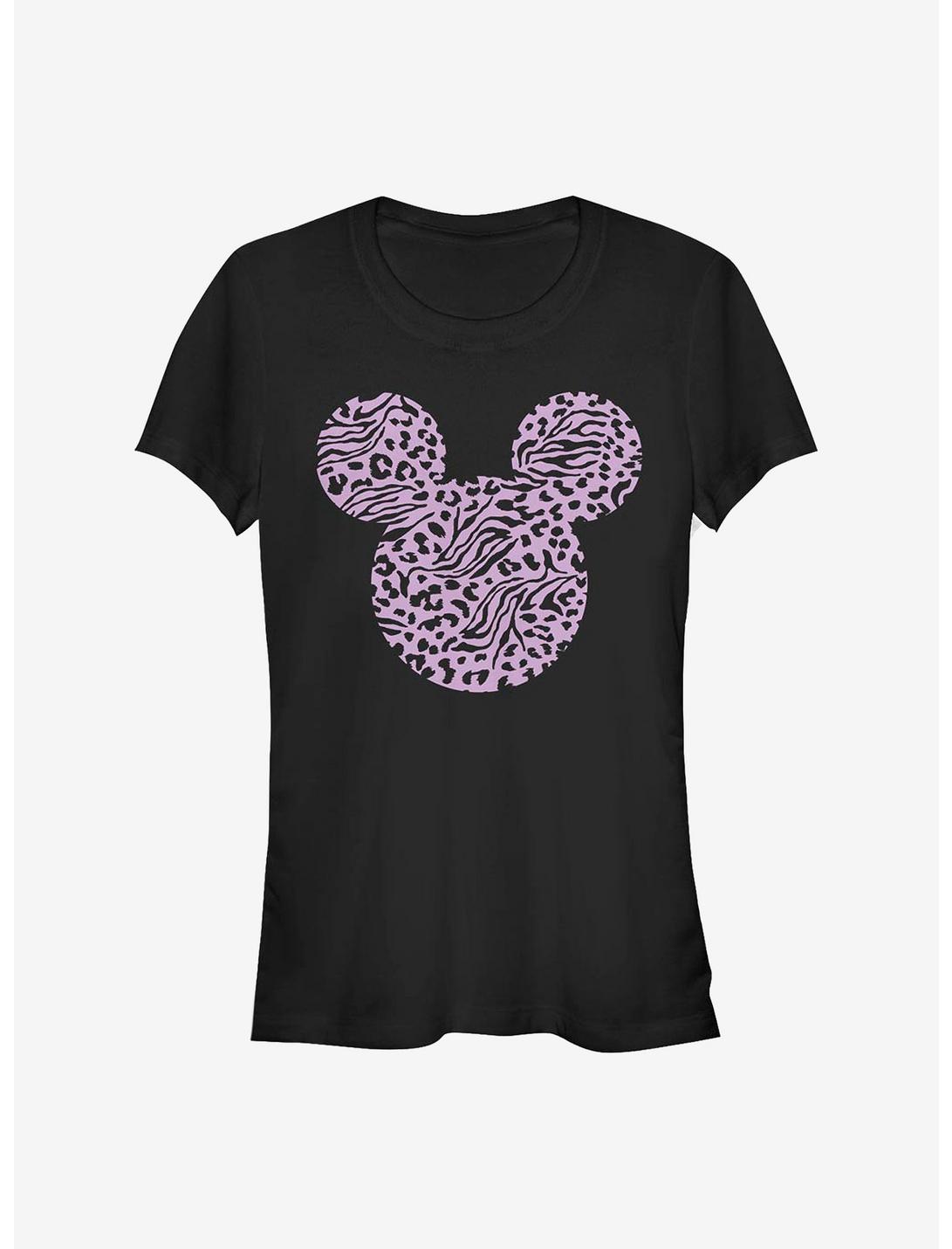 Disney Mickey Mouse Mickey Zebra Cheeta Fill Girls T-Shirt, BLACK, hi-res
