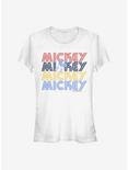 Disney Mickey Mouse Retro Stack Girls T-Shirt, WHITE, hi-res