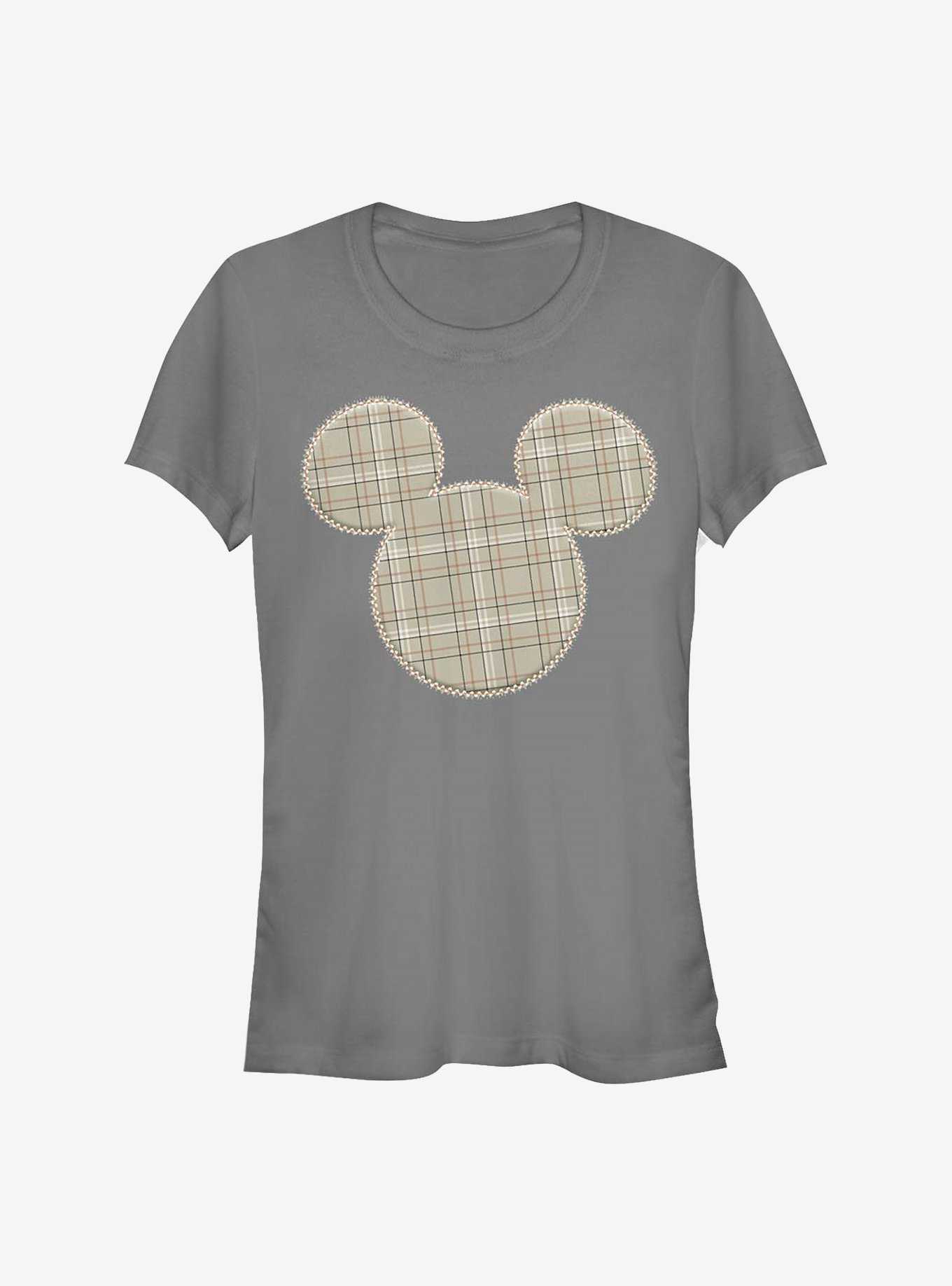 Disney Mickey Mouse Plaid Patch Mickey Girls T-Shirt, , hi-res
