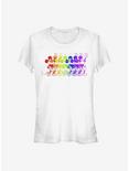 Disney Mickey Mouse Rainbow Mouse Girls T-Shirt, WHITE, hi-res