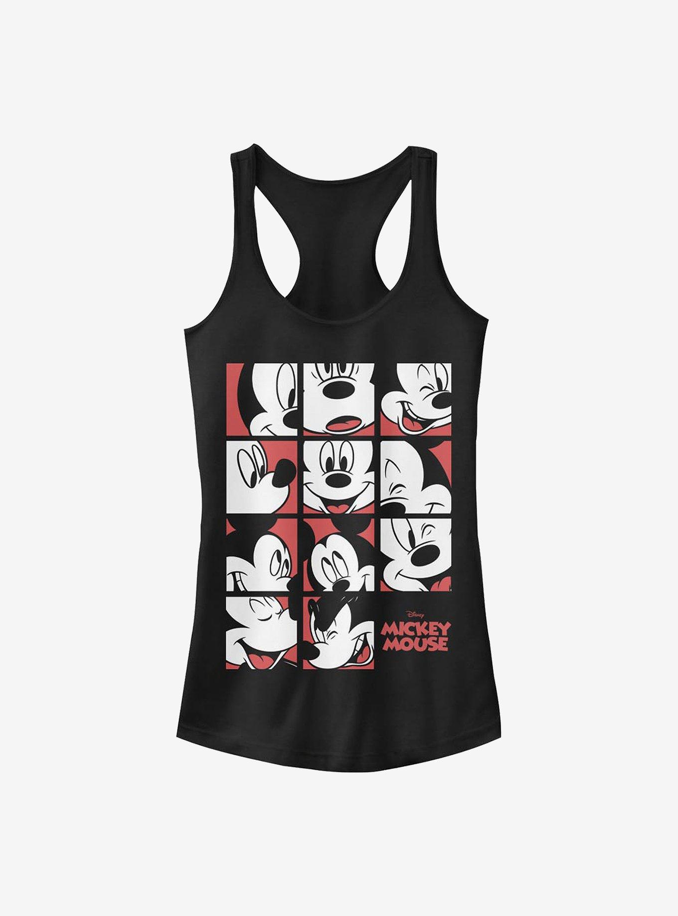 Disney Mickey Mouse Mickey Mouse Expression Grid Girls Tank, BLACK, hi-res