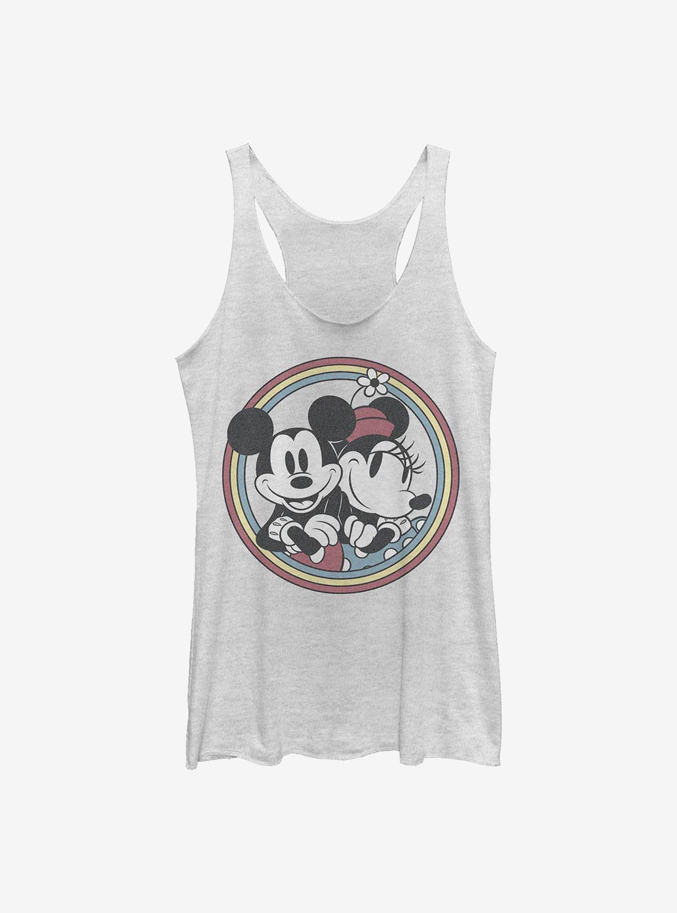 Disney Mickey Mouse Retro Mickey Minnie Girls Tank, WHITE HTR, hi-res