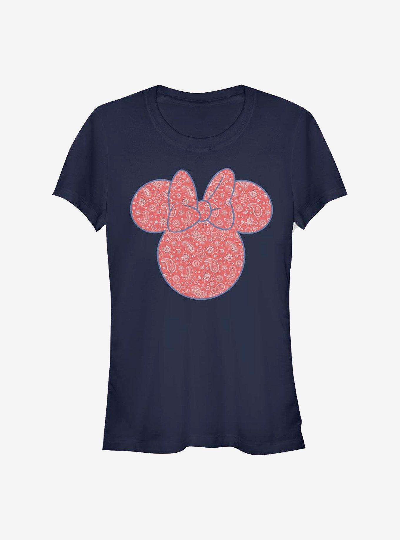 Disney Minnie Mouse Minnie Americana Paisley Girls T-Shirt, NAVY, hi-res