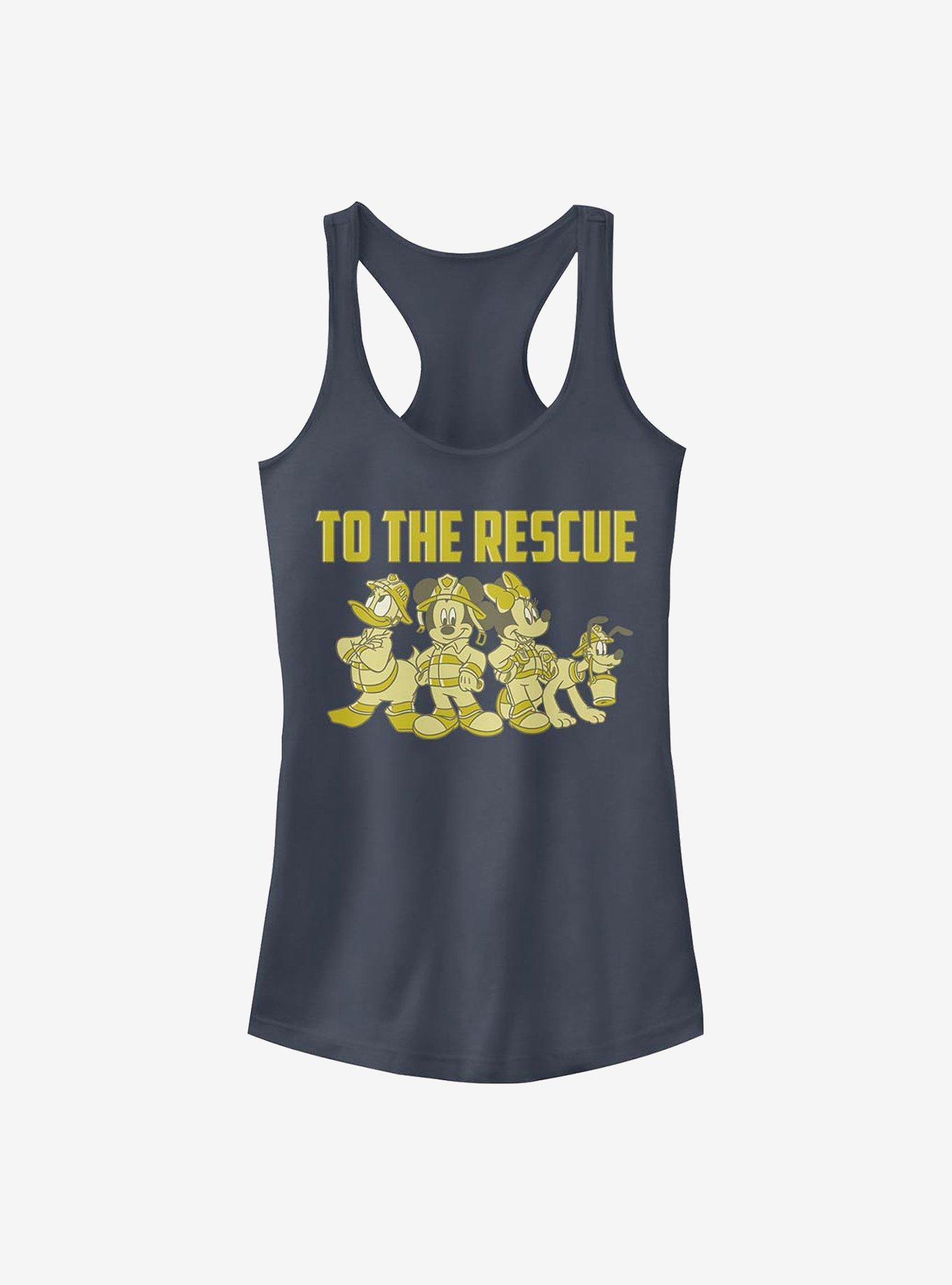 Disney Mickey Mouse Thanks Firefighters Girls Tank, INDIGO, hi-res