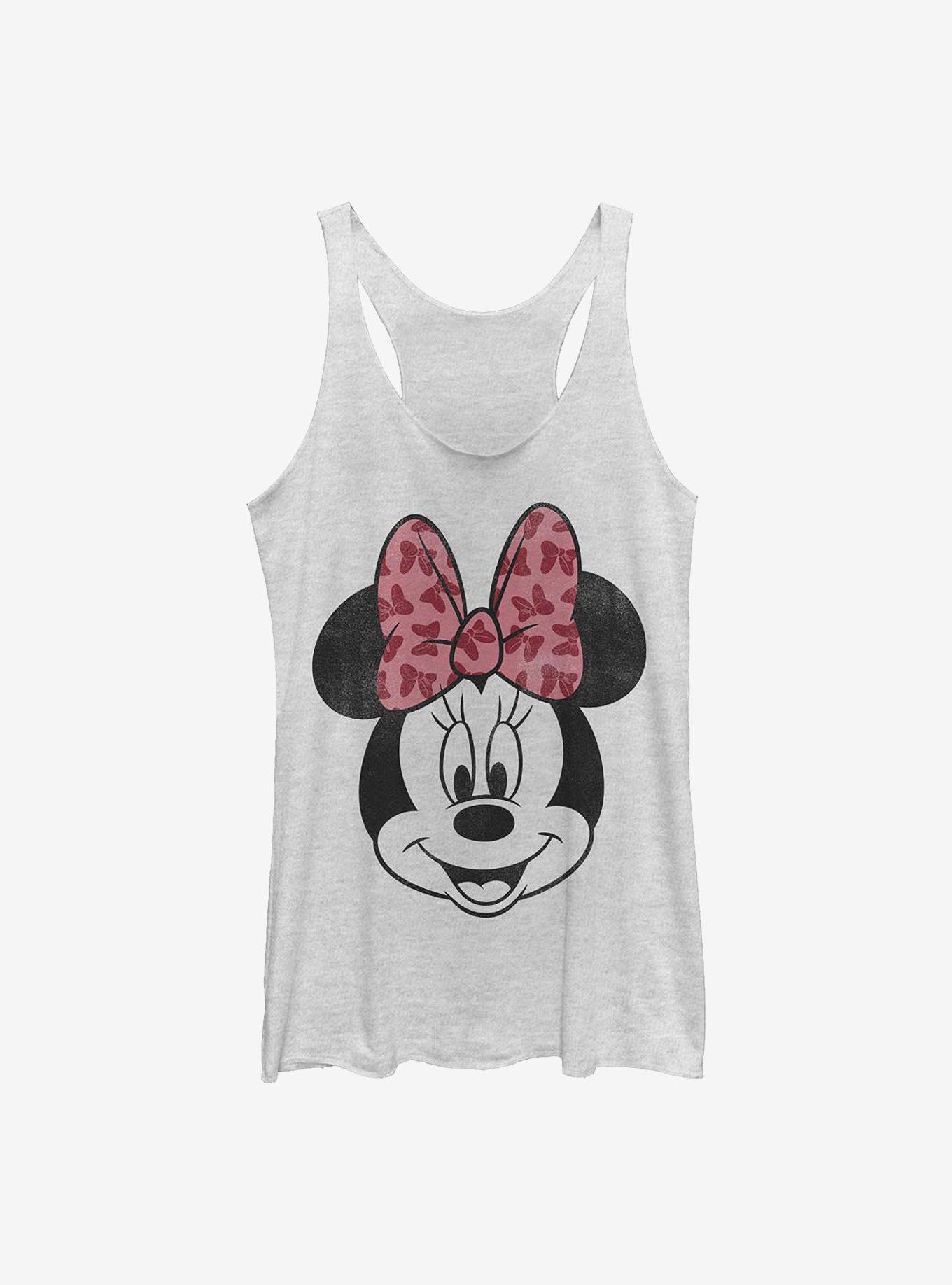 Disney Minnie Mouse Modern Minnie Face Girls Tank, WHITE HTR, hi-res