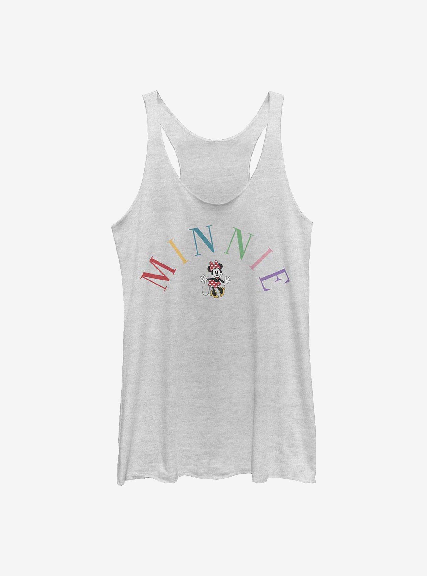 Disney Minnie Mouse Minnie Embroidery Girls Tank, WHITE HTR, hi-res