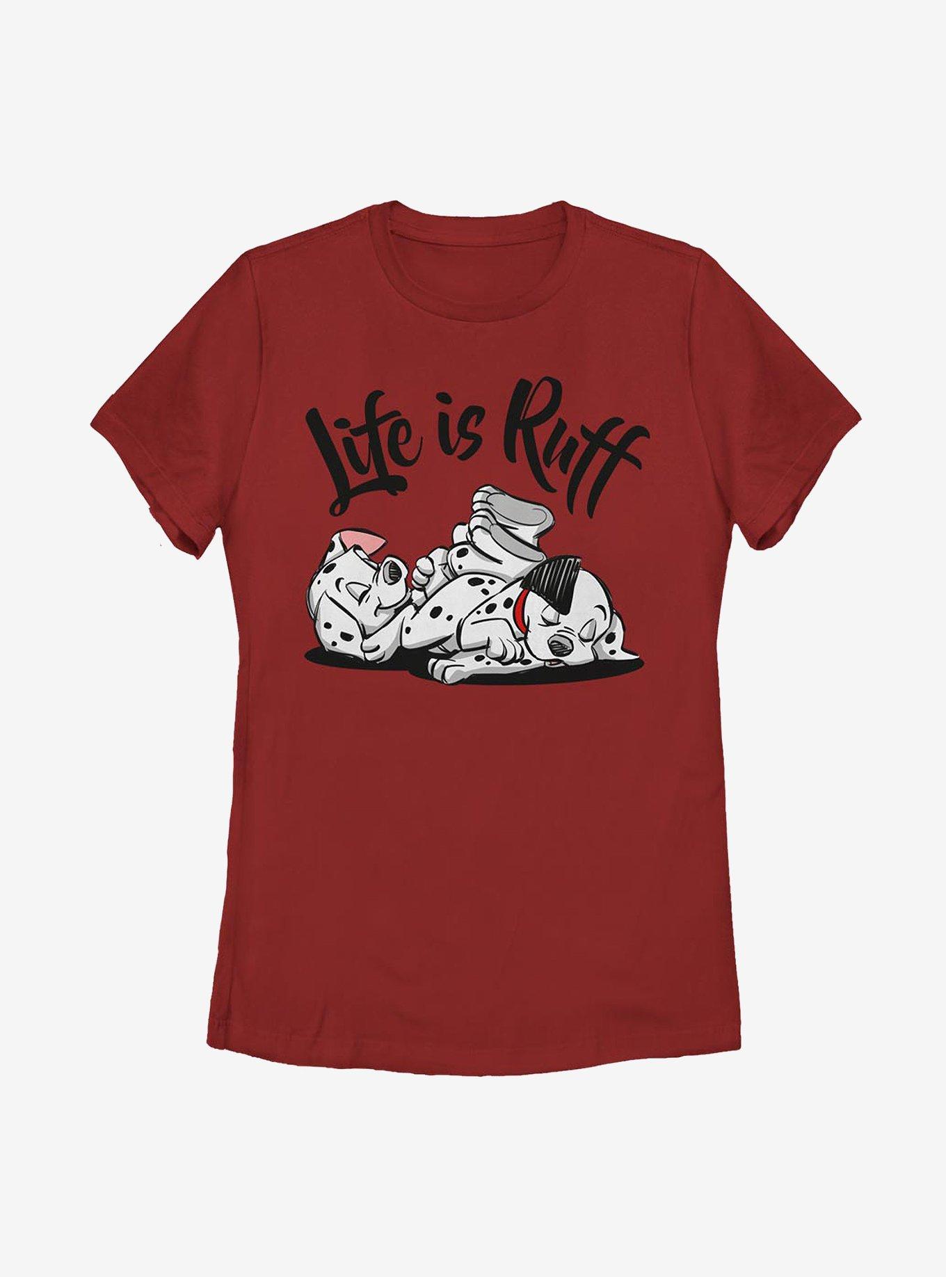 Disney 101 Dalmatians Life Ruff Womens T-Shirt, RED, hi-res