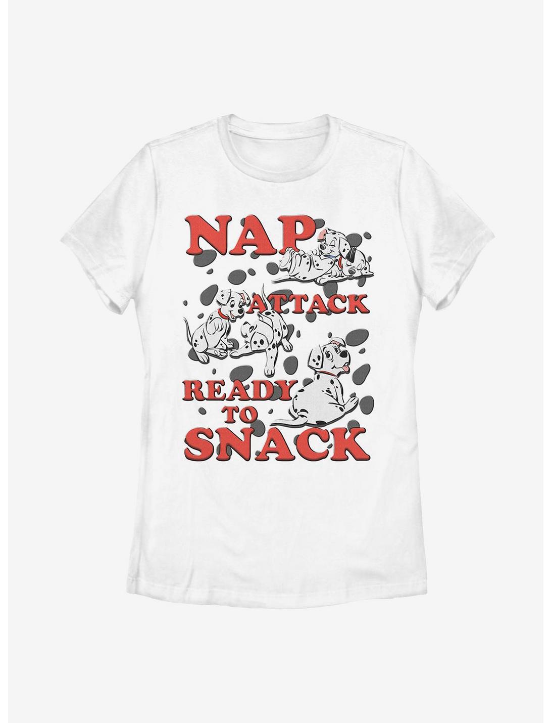 Disney 101 Dalmatians Nap Attack Snack Pups Womens T-Shirt, WHITE, hi-res
