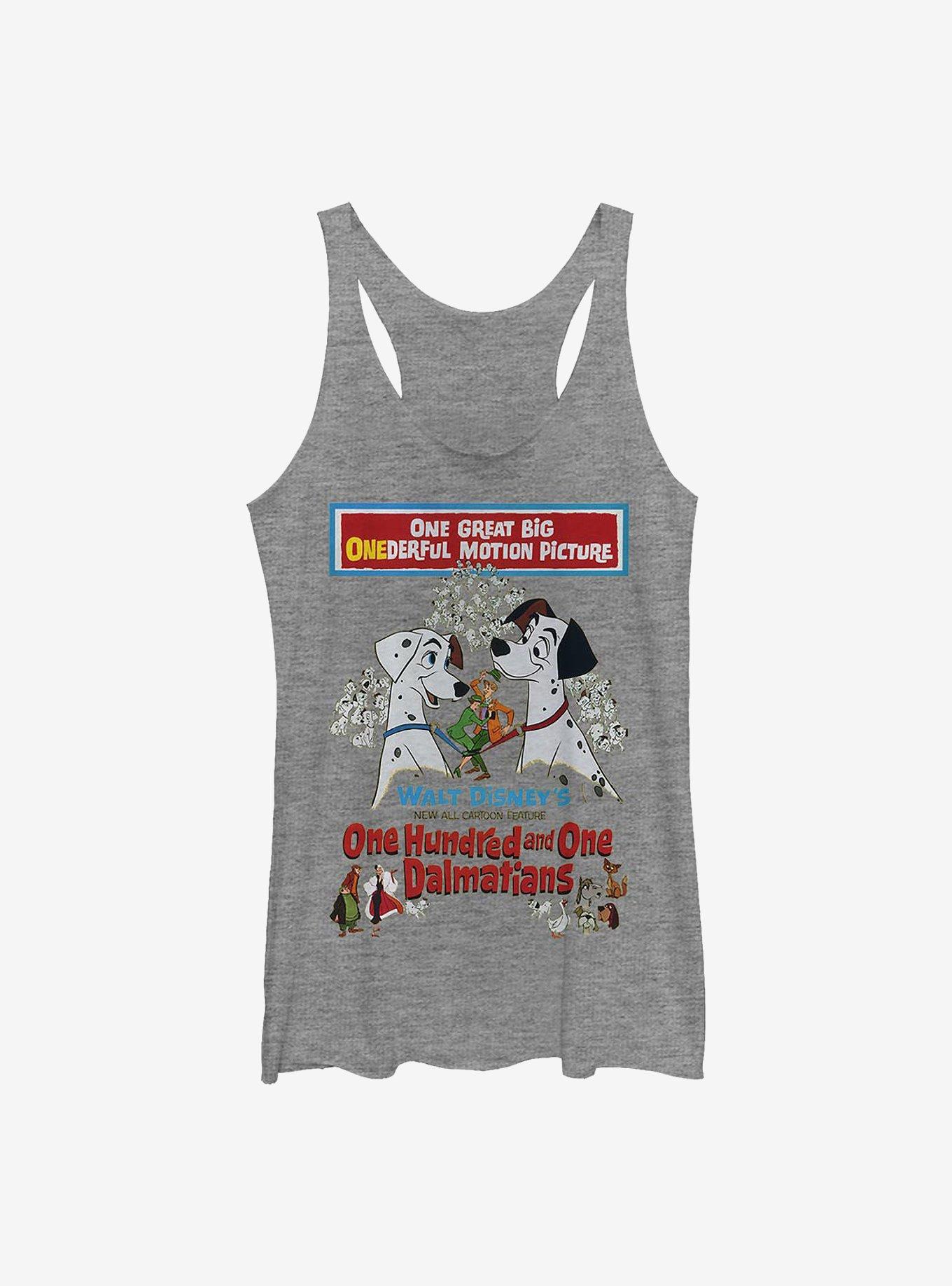 Disney 101 Dalmatians Vintage Poster Womens Tank Top, GRAY HTR, hi-res