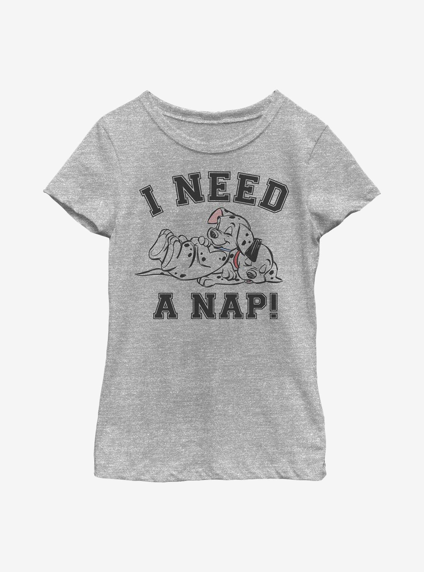 Disney 101 Dalmatians Nap Youth Girls T-Shirt, ATH HTR, hi-res