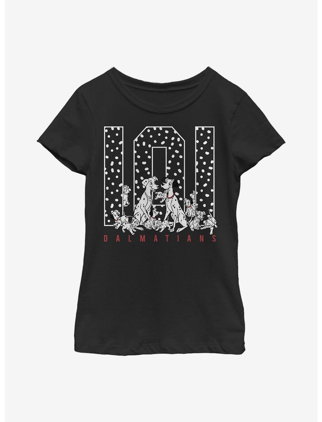 Disney 101 Dalmatians One Oh One Spots Youth Girls T-Shirt, BLACK, hi-res