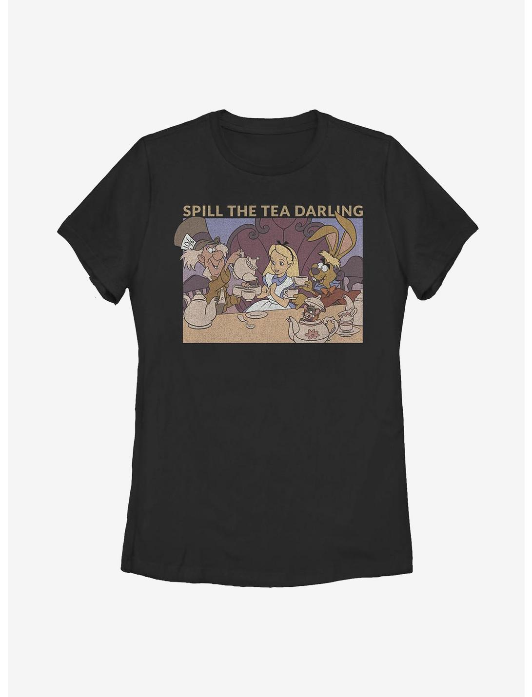 Disney Alice In Wonderland Spill The Tea Womens T-Shirt, BLACK, hi-res