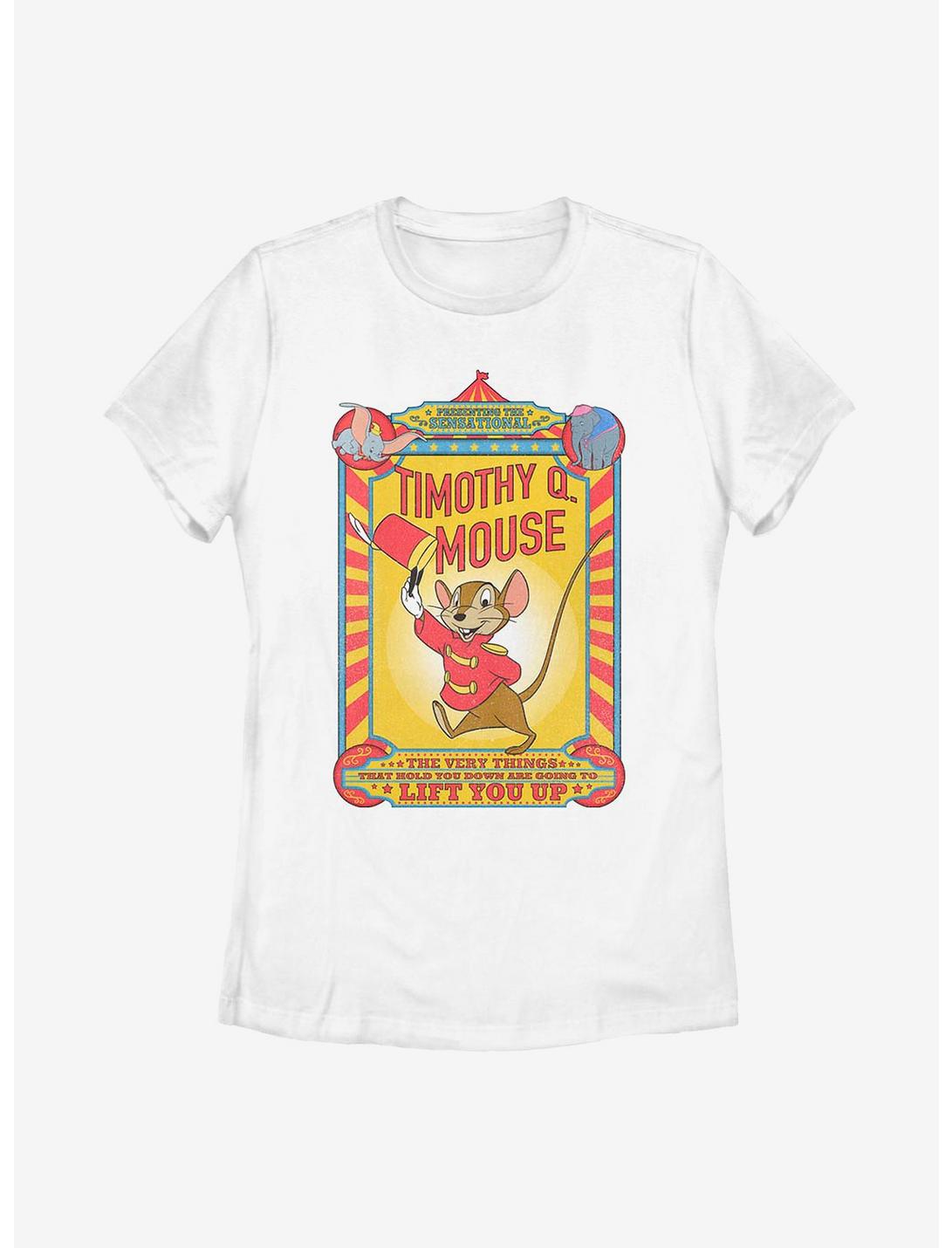 Disney Dumbo Timothy Mouse Poster Womens T-Shirt, WHITE, hi-res