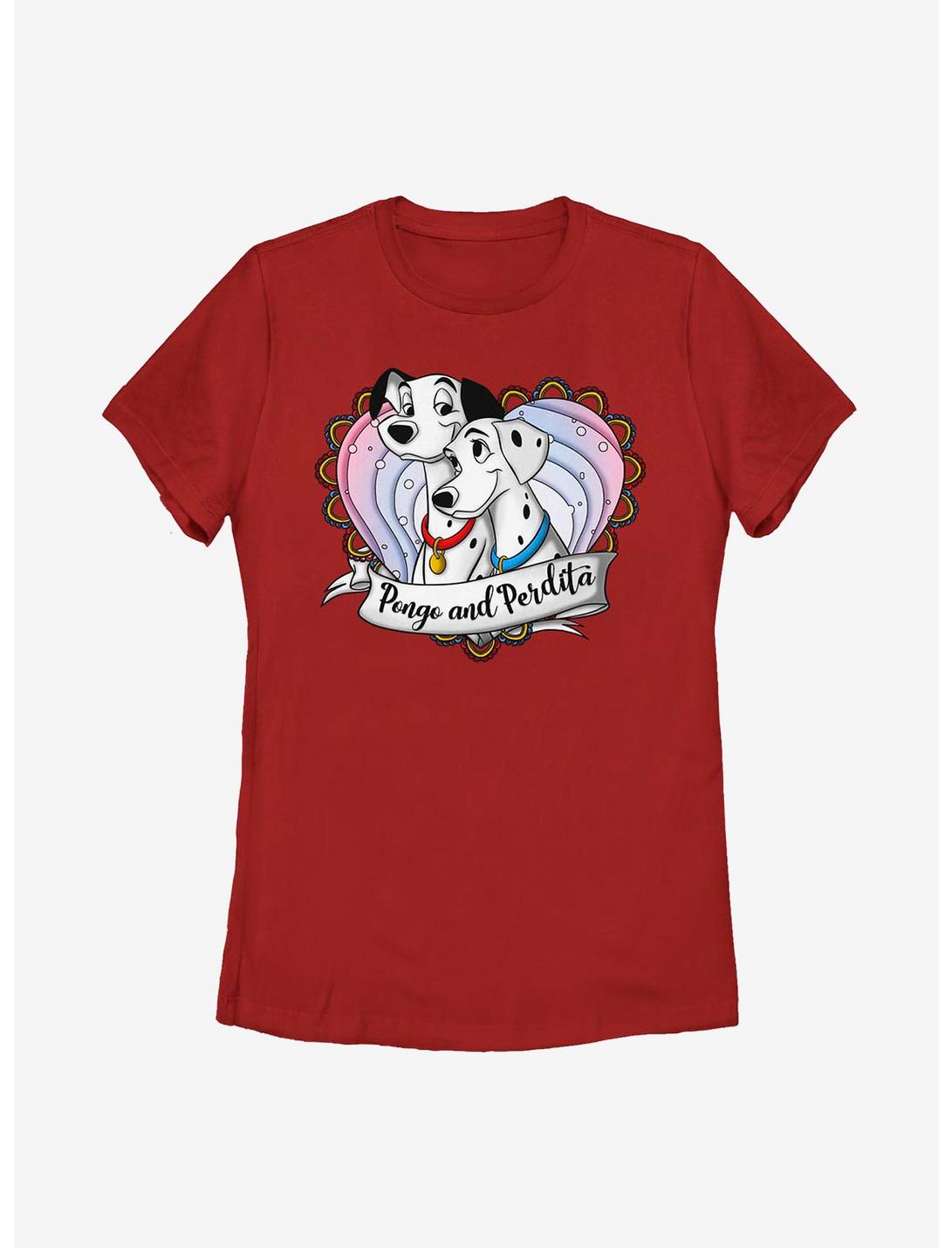 Disney 101 Dalmatians Pong And Perdita Womens T-Shirt, RED, hi-res