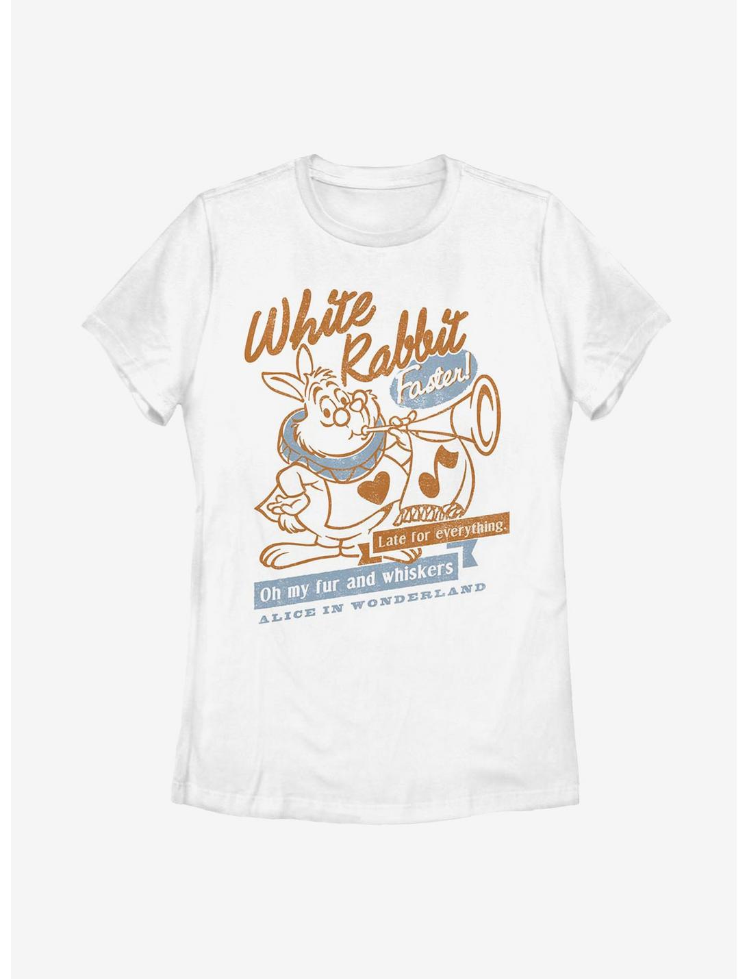 Disney Alice In Wonderland White Rabbit Womens T-Shirt, WHITE, hi-res
