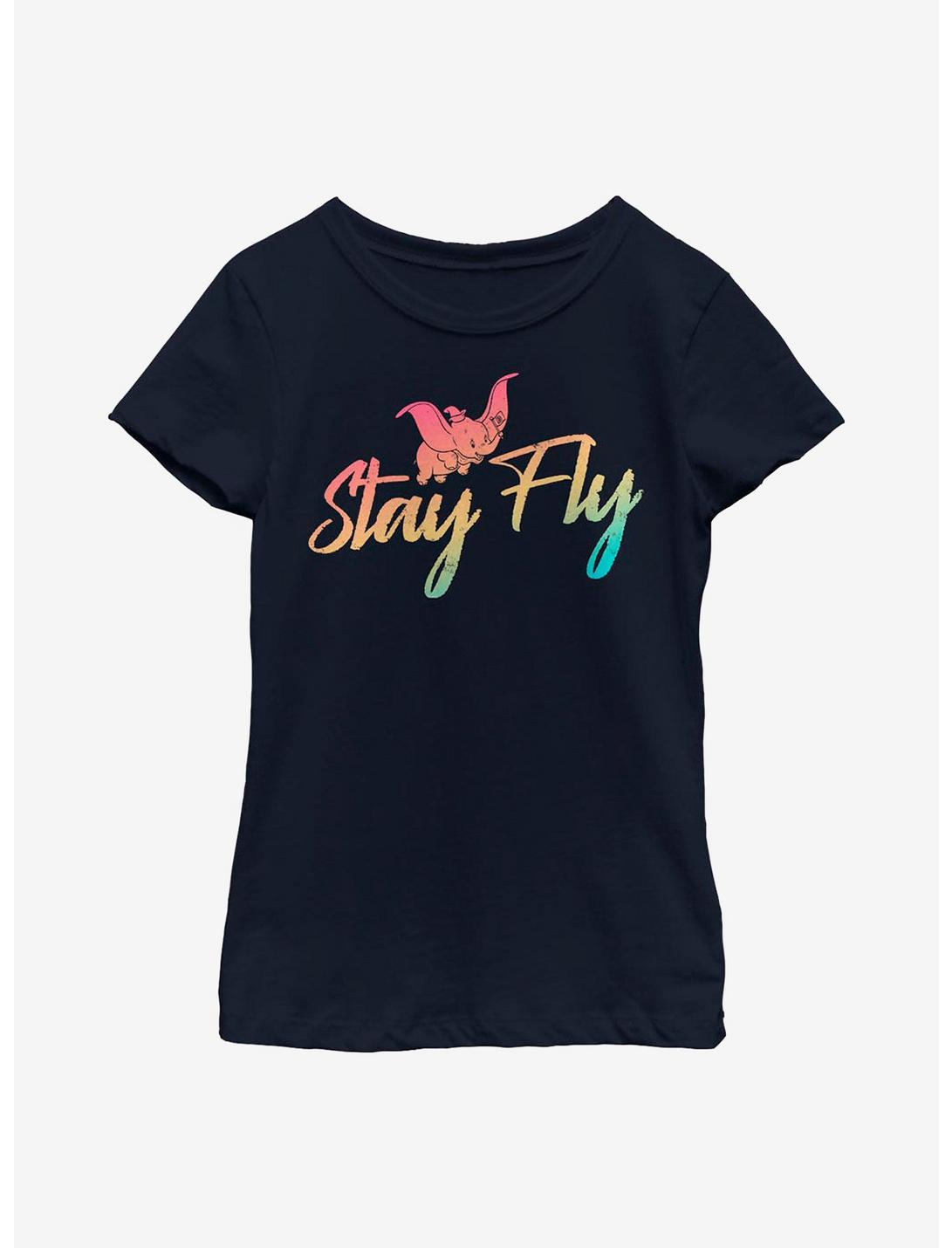 Disney Dumbo Stay Fly Youth Girls T-Shirt, NAVY, hi-res