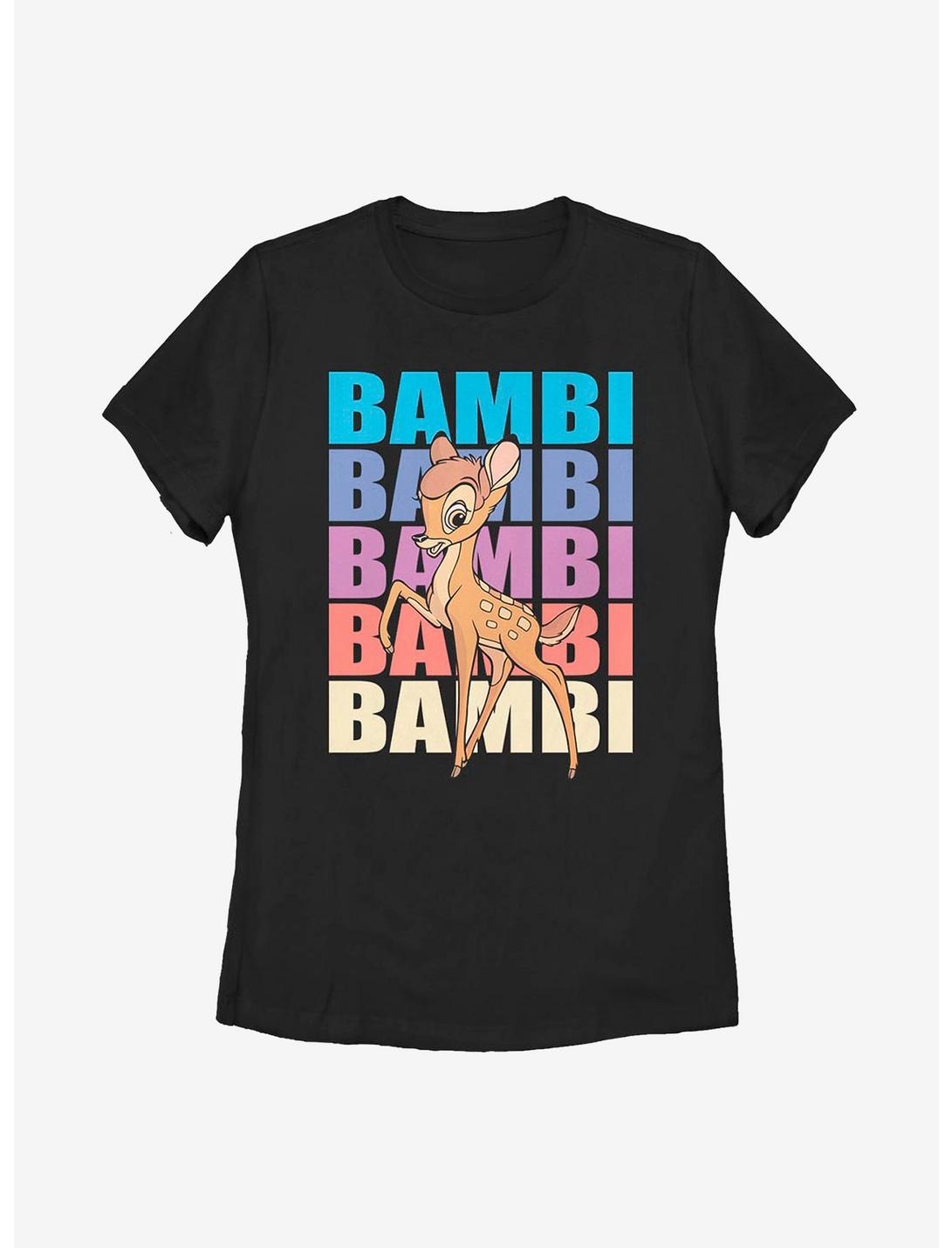 Disney Bambi Name Stacked Womens T-Shirt, BLACK, hi-res