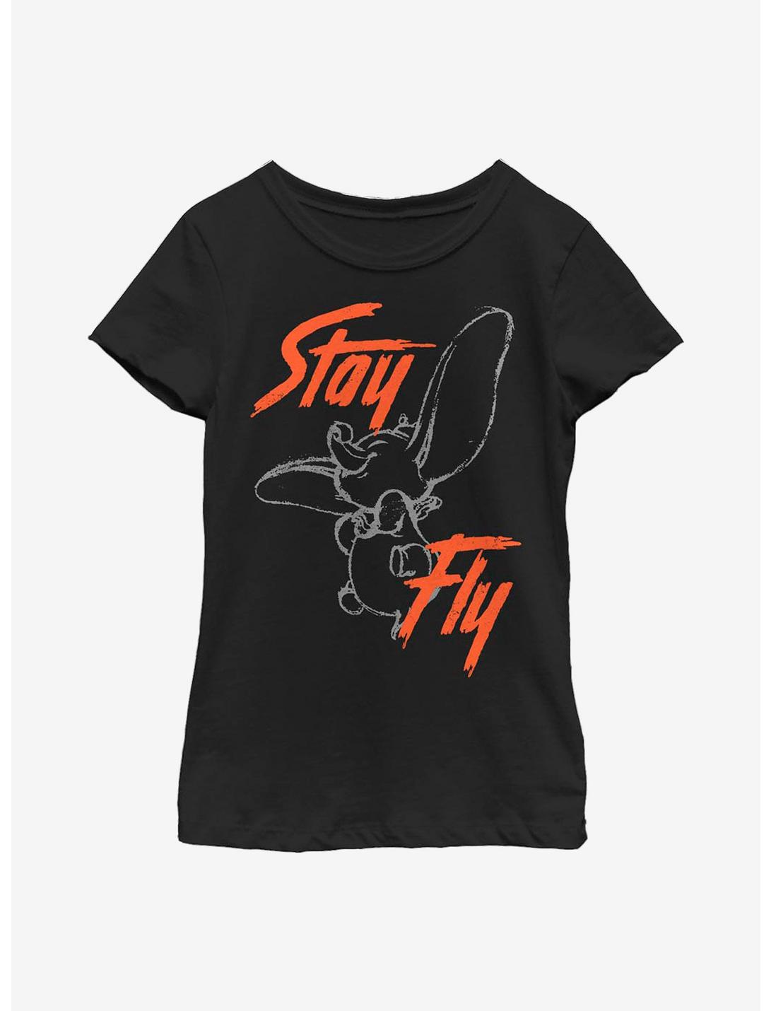 Disney Dumbo Stay Fly Street Youth Girls T-Shirt, BLACK, hi-res