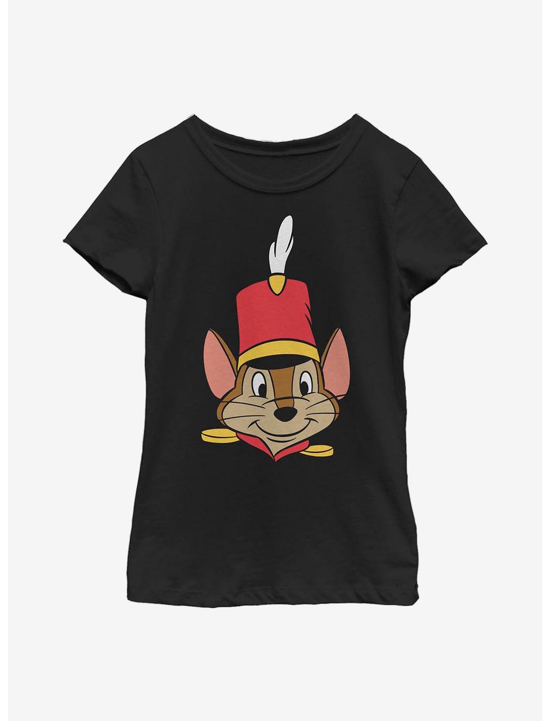Disney Dumbo Timothy Big Face Youth Girls T-Shirt, BLACK, hi-res