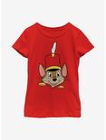 Disney Dumbo Timothy Big Face Youth Girls T-Shirt, RED, hi-res