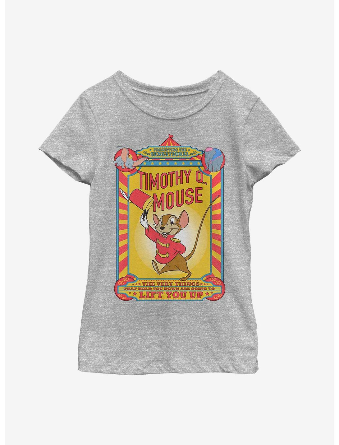 Disney Dumbo Timothy Mouse Poster Youth Girls T-Shirt, ATH HTR, hi-res
