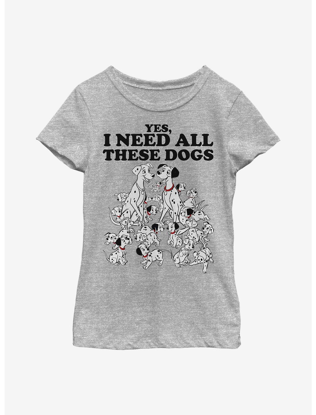 Disney 101 Dalmatians All These Dogs Youth Girls T-Shirt, ATH HTR, hi-res