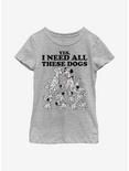 Disney 101 Dalmatians All These Dogs Youth Girls T-Shirt, ATH HTR, hi-res