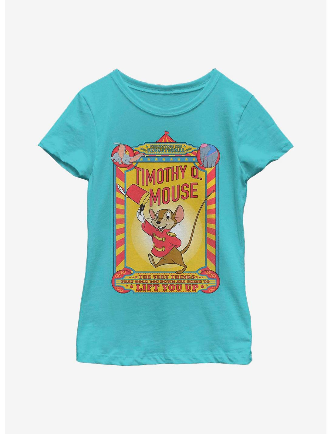 Disney Dumbo Timothy Mouse Poster Youth Girls T-Shirt, TAHI BLUE, hi-res