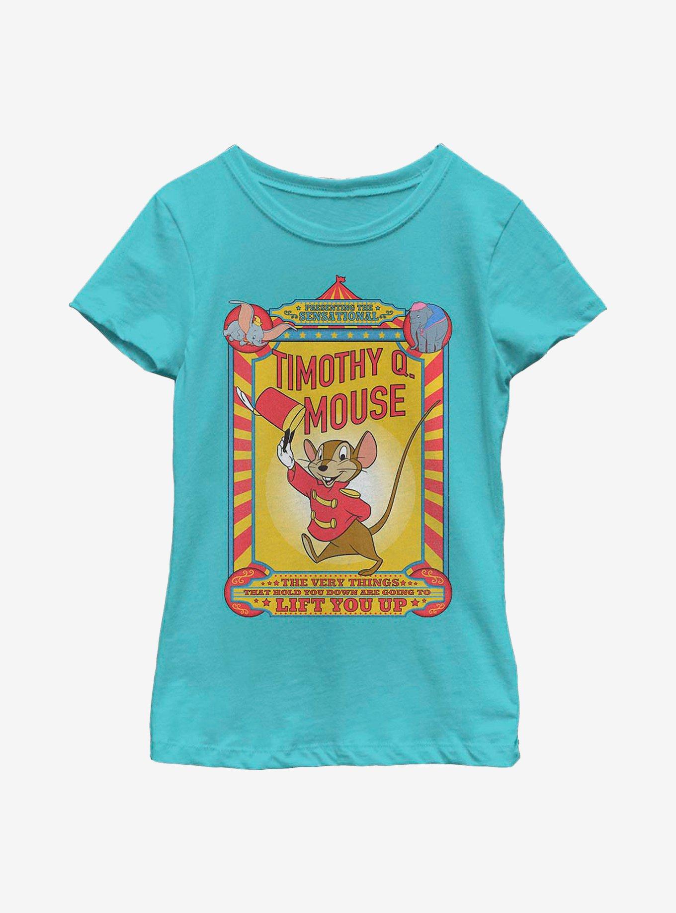 Disney Dumbo Timothy Mouse Poster Youth Girls T-Shirt, TAHI BLUE, hi-res